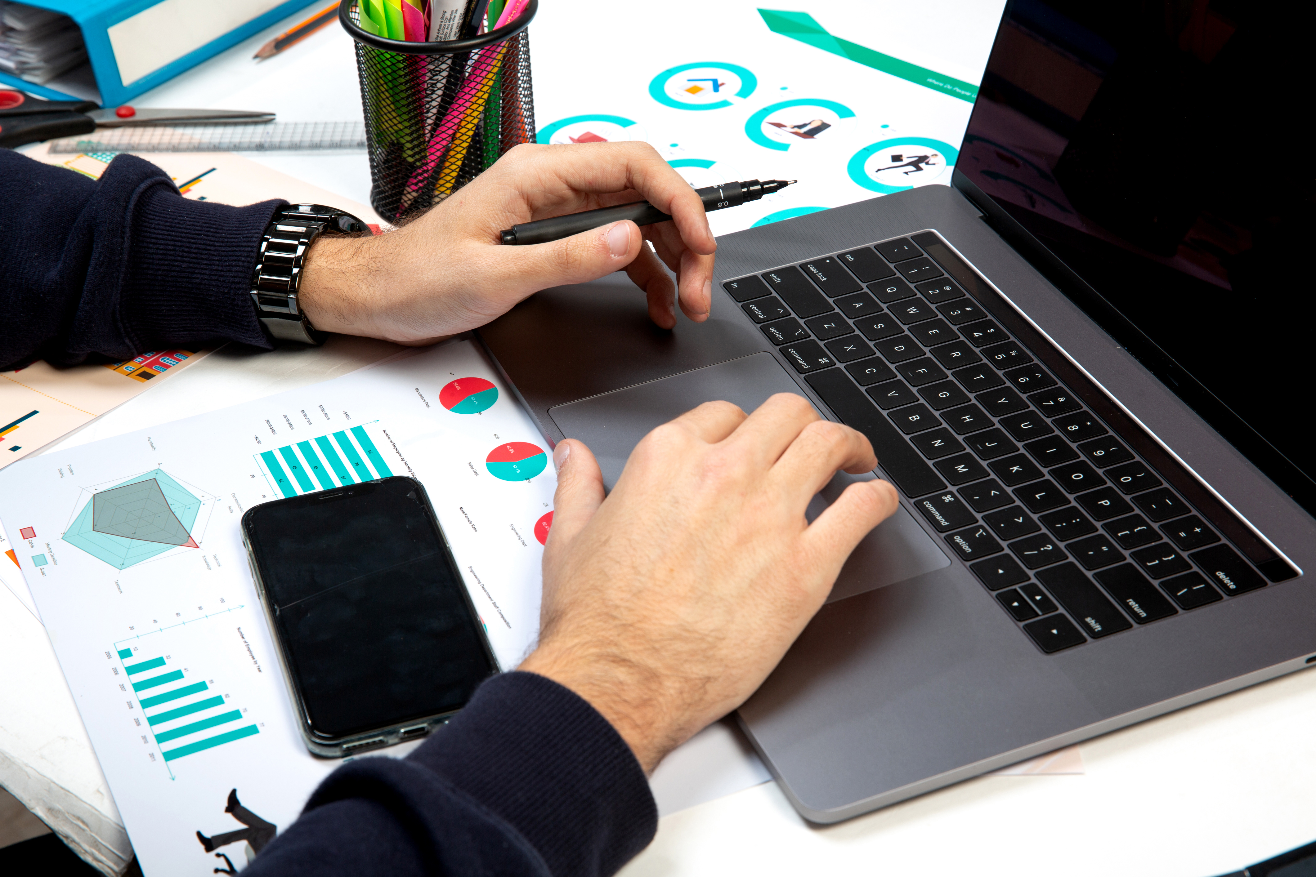 Marketing analytics on a laptop
